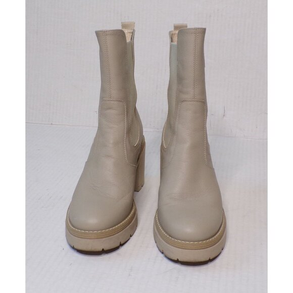 NEROGIARDINI Heeled Leather Chelsea Boot Booties Beige Khaki 9 - Picture 5 of 13